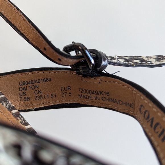 Coach Dalton Snakeskin Leather Braided Espadrille Wedge Strappy Sandal sz 7½ - Picture 6 of 12